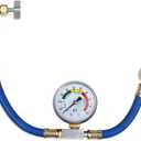 BACOENG R134a AUTO AC U-Charge Hose with Gauge and Can Tap HVAC