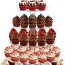 6 Tier Large Cupcake Stand, Tiered Acrylic Cupcake Holder for 80 Cupcakes
