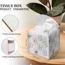 Grace Yonks Whimsical Tissue Box Cover Square - Holiday Mahjong Doodles Design 5.2" PU Leather Holder for Vanity, Desk, or Bathroom Counter - Cube Case for Facial Tissues. (110)