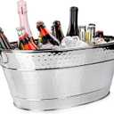BREKX Stainless Steel Beverage Tub for Parties, Leak-Resistant/Rust-Proof, Durable Beer and Wine Drink Tub with Handles