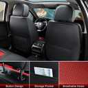 Car Seat Covers Full Set, Breathable Leather Automotive Front and Rear Seat Covers & Headrest for Reduce The Driving Fatigue, Compatible with Most Vehicles, Cars (Black&Red, Front Pair and Rear)