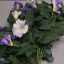 Artificial Flowers for Outdoors 2 Pack UV Resistant Petunias with Real Touch Plastic Leaves, Faux Flowers for Outdoor Planters, Silk Flowers for Outside Garden Porch Window Patio Home Decor, Purple