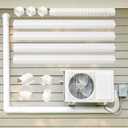 3" W 15.5Ft L Mini Split AC Line Cover Kit Decorative PVC Tubing Pipe Cover Set for Center Air Conditioner&Heat Pumps System