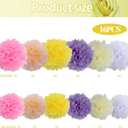 BestoFun 16 PCS Light Color Party Decorations Tissue Paper Flowers Pom Poms Decorations for Girl Groovy Birthday Baby Shower Wedding Bachelorette Room Wall Hanging Dcor