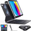 CHESONA Keyboard Case for iPad (A16) 11th 2025/10th Generation 10.9-inch 2022, 7-Color Backlit with Removable Protective Case, Floating Cantilever Stand, Portrait/Landscape Mode, Smart Trackpad, Black