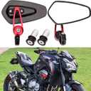 Red Motorcycle Bar End Mirrors Rear View CNC Compatible with Honda GROM MSX125 CB500F Kawasaki Z125 Z650 Z750 Z800 Z900 ER6N ER6F