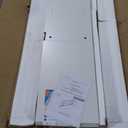 IDEALHOUSE Farmhouse TV Stand and Entertainment Center for Tv up to 65 inches with Sliding Barn Doors, Tv Media Console Table with Storage Cabinet for Living Room, White & Brown