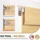 LazBlinds No Tools No Drill Cordless Bamboo Roman Shades, Privacy Room Darkening Window Treatment, Roll Up Bamboo Blinds for Window 33'' W x 64'' H, DP-Natural