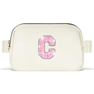 Uygafly Customized Gifts for Mom Daughter Sister Her,Birthday Gift for Mom,Mom Gifts from Daughter,Mother in Law Gifts,Mama Gift Idea,Crossbody Bag Belt Bag | Cream,Initial C