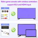 Classic Mini Handheld Retro Game Console,Video Game Consoles Built-in 800 Classic Edition Games,AV and HDMI Output Display,Dual Wireless Came Controllers. (White)