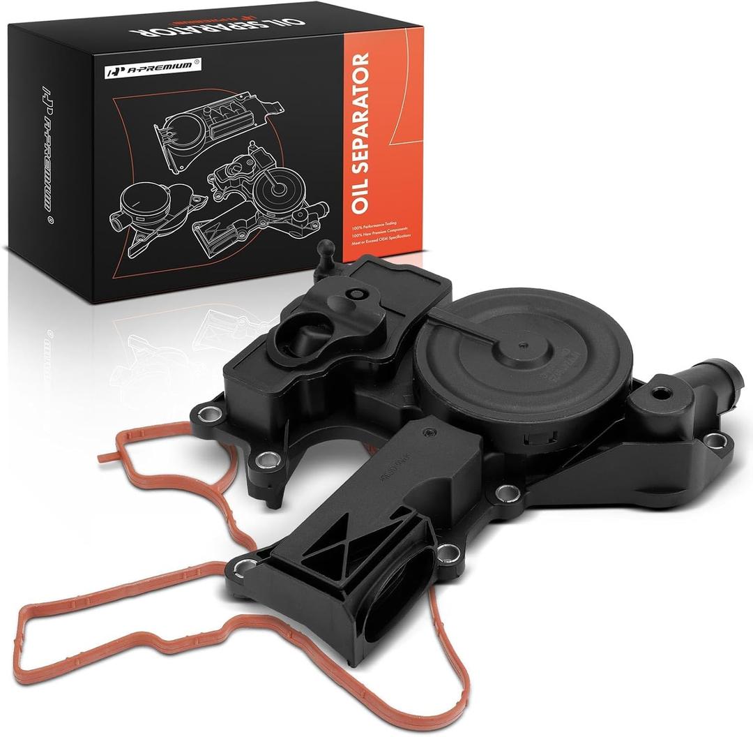 A-Premium Engine Crankcase Vent Valve Oil Separator Compatible with Volkswagen Jetta 08-14, Passat 08-10, Golf 10-13, Tiguan 09-16, Beetle 12-16, CC 09-14, Eos 09-13, GTI & Audi A4, Q5, A5, A3, TT