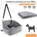 NEEZUKAR Dog Car Seat for Small Dogs,Detachable Washable Dog Booster Seat for Medium Dogs Under 30lbs, Pet Car Seat Travel Bed with Storage Pockets and Dog Safety Belt (Grey)