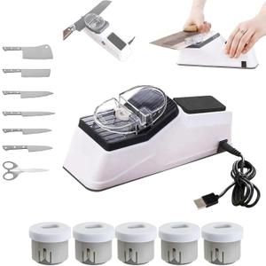 Besynersharp Pro, 2026 New Electric Knife Sharpener for All Kitchen Knives, Double Sided Knife Sharpener with Replacement Grinding Tools, Quick Sharpening & Polishing, Stable Non-Slip Base (1PCS)