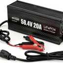 48V 20A LiFePO4 Battery Charger, 58.4V Lithium Battery Charger, Fast Charging, Over-Current and Over-Voltage Protection for 48V Lithium Iron Phosphate Batteries