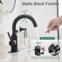 VOTON Bar Sink Faucet, Bathroom Kitchen 360 Rotatable Faucet, Matte Black Single Hole Bathroom Faucets Modern Small Mini Kitchen Bath Utility Vanity Outdoor Lavatory Faucets