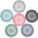 6 Pack Hair Catcher Shower Drain Cover - Rubber Drain Hair Catcher Stopper, Bathtub & Sink Strainer, Universal Fit Slotted Shower Drain Protector for Hair Clog Prevention