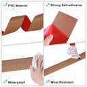 M METERXITY Floor Transition Strip Self Adhesive, 6.56FTx1.58Inch PVC Laminate Flat Divider Door Transition Strip for Joining Floor Gaps/Carpet/Tiles/Doorways [Teak]