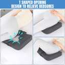 HOMBYS Memory Foam Bed Sore Cushions for Butt,Bedsore Pressure Relief Pillow for Sleeping and Sitting,Cushion for Bed Sores on Buttocks, T Shaped Opening Tailbone Pillow, Patent Pending(Dark Grey)