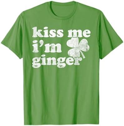 Shamrock Leaf Irish Kiss Me I'm Ginger St. Patrick's Day T-Shirt Size Medium In Ladies