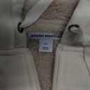 Hoodie For Men, Sherpa-Lined Full-Zip Fleece Sweatshirt (X-Small, Off-white)