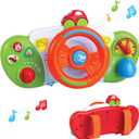 My First Baby Stroller Toy, Toddler Steering Driving Wheel, Car Seat Educational Learning Driver Toys, Pretend Drive Dashboard, Infant Baby Preschool Gift 6 7 8 9 10 11 12 Month 1 Year Old