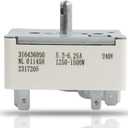 316436000 316021500 Surface Burner Control Switch Fits Frigidaire 6 Inch Range Surface Element Control Switch Replacement Replace Model: 1155394, EA1145039, PS1145039, AH1145039, AP3890378