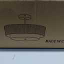 Lornwick Bohemian Semi Flush Mount Ceiling Light - 18 Inch Handmade Hemp Rope Shade (Fabric Lining), Farmhouse Pendant, E26 Base, Max 60W (Bulbs Excluded), for Dining, Living, Bedroom, Kitchen