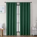 Simplebrand Ava Ever Green Blackout Curtains for Bedroom, 78 Inch Length, 2 Panels Set, Privacy Thermal Insulated Rod Pocket Window Curtains for Patio, French Door, W40 x L78 Inch