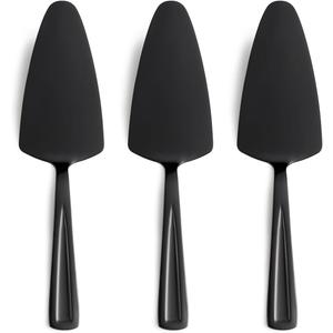 Black Pie Cake Server Set, GoGeiLi 9.3-inch Stainless Steel Dessert Server Spatula for Pizza, Pastry, Cheese, Set of 3, Dishwasher Safe