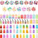 ZOCONE Colorful Candy Pendant Charm, Cute Resin Charms for Jewelry Making Keychains Necklace Bracelet Earrings, Resin Supplies for DIY Crafts Decoration (Mixed 79Pcs)