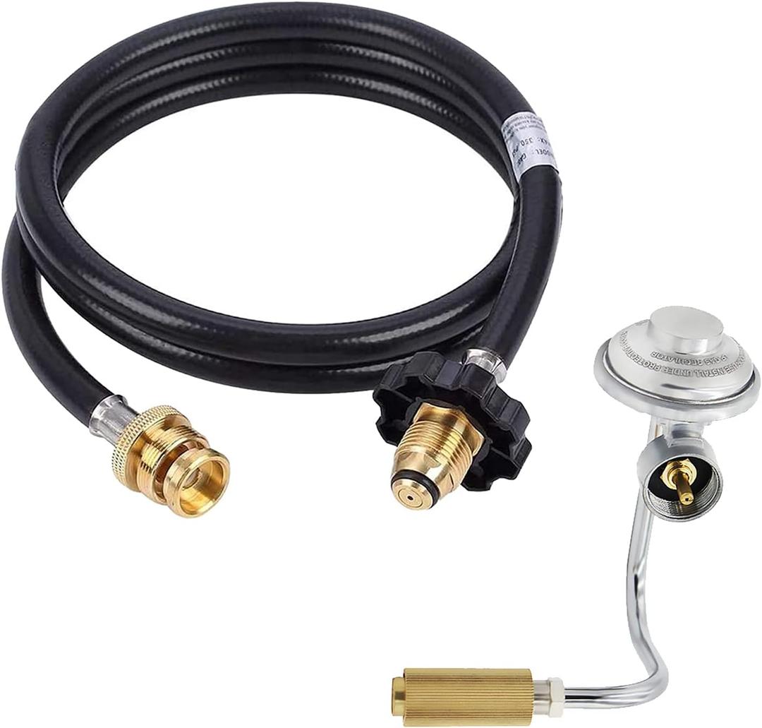 6 FT Propane Adapter Hose with 1lb Gas Regulator Assembly Replacement Kit Compatible for Coleman Roadtrip Portable Grill,Conversion Connect 1 Ib to 20 Ib Propane Tank Cylinder- POL LP Valve