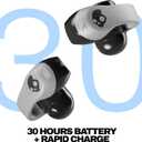 Skullcandy Push 720 Open Wireless Open Ear Bluetooth Earbuds, Headphones, Waterproof, Clip-On Lightweight Design, 30 Hours Battery, Wireless Charging Pouch, Microphone for iPhone Android - Chrome