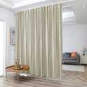 Room Divider Curtains, Blackout Ceiling Track Curtains with Hook,Extra Wide Theater Divider Curtains for Living Room and Bedroom (1Panel, Beige, W8.3ft x H7ft) (100"W x 84"L (Pack of 1), Beige)