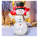 8ft Christmas Inflatables Outdoor Decorations, Christmas Blow up Snowman Built-in Rotating Colorful LED Lights, Xmas Holiday Party Indoor Outdoor Décor for Yard Lawn Garden