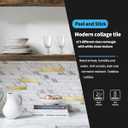 Art3d 10-Sheet Peel and Stick Backsplash Tile for Kitchen Bathroom Fireplace Laundry Room in White Slate with Gold Studded