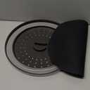 MAGJIUKE 12" Microwave food Cover & Mat,Large Vented Collapsible Splatter Guard dish Plate lid & Silicone Round Kitchen mat