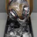 WallarGe Wireless Headphones for TV Watching with RF Transmitter Charging Dock, Plug and Play, 100 Ft Wireless Range, Rechargeable 20 Hour Battery (Black with Red)