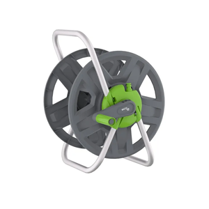 Water Hose Reel Cart, Holds 65-100 Ft of 5/8 Inch Hose, Green Wall Mounted Garden Hose Cart, Portable Hose Reel for Convenient Storage and Watering