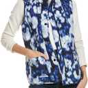 Jones New York Women's Quilted Printed Patch Pocket Vest with S (Large)
