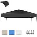 10×10 Canopy Replacement Top, Pop Up Canopy Replacement Tent Cover for Straight Leg Frame, Waterproof Canopy Top Cover for Garden Patio Camping (Top Only)(Black)