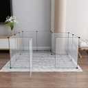 LURIVA Large Transparent Pet Playpen, 28" H x 20" W, Dog Playpen, Small Animal Playpen, Puppy Playpen, Rabbit Playpen, Dog Pen, Dog Fence, for Kittens, Ferrets, Guinea Pigs, Indoor Use, 12 Panels