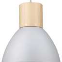 ELYONA Modern Pendant Light Fixtures, Wood Metal Hanging Lamp, Adjustable Height, 11.6" Nordic Island Pendant Lighting for Kitchen Sink, Bar, Office, Dining Room,Living Room, Bedroom, Soft Grey