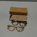 2 PCS Distinctive Progressive Multifocus Reading Glasses Women, Retro Anti Blue Light/Eye Fatigue/UV Computer Readers, Vintage Lady No-Line Multifocal Eyeglasses (Brown&Light Apricot, 3.0x)