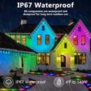 100FT Permanent Outdoor Lights, IP67 Waterproof for House Roof, Holiday, Party, Daily Lighting, Smart RGB Outdoor Lights with Remote APP Control & DIY Scenes