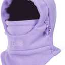 TRIWONDER Kids Winter Hats Balaclava Ski Mask for Boys Girls Toddlers Windproof Adjustable Cold Weather Face Mask Neck Warmer (Light Purple)