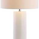 JONATHAN Y JYL8021A Dallas 31.5" Ceramic LED Table Lamp Contemporary Transitional Bedside Desk Nightstand Lamp for Bedroom Living Room Office College Bookcase LED Bulb Included, White/Chrome