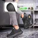 Women's Non Slip Work Shoes Slip Resistant Nurse Sneakers with Arch Fit Support Comfortable Mesh Walking Shoes for Food Service Chef Kitchen Restaurant Black, Size Us 10