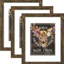 Picrit 16x20 Picture Frame 3 Pack, Brown Poster Frame, Display Poster 11 x 14 with Mat or 16 x 20 without Mat for Horizontal or Vertical Wall Mounting