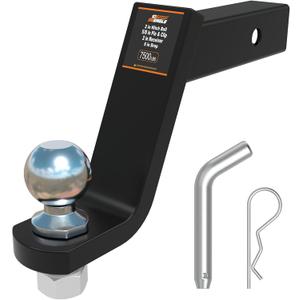 DEEAGLE 2 in Ball Hitch with Pin, Heavy Duty Steel Receiver Hitch, Fits 2 in Receiver, 7500lbs, 6 in Drop