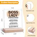 Boss Lady Gifts Boss Lady Appreciation Clear Desk Decorative Sign Thank You Gift for Women Female Leader Office Desk Sign Going Away Farewell Retirement Acrylic Decor With Wooden Stand for Table Shelf